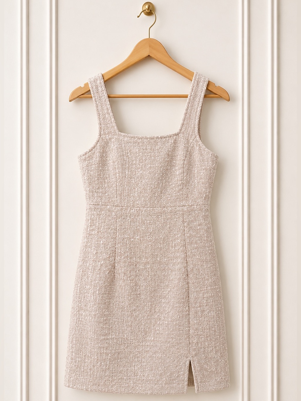 Thirty/Thirty LA Soft Pink Tweed Mini Dress NWT Size Large Chic Preppy